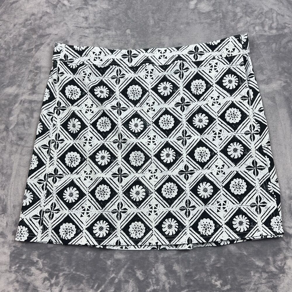 RipSkirt Hawaii Womens Size XL Cover-up Beach Skirt Black White Geometric Print